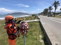 颱風來襲花蓮海岸拉封鎖線  赤科山產業道路封閉