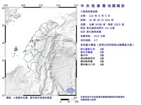 彰化和美規模3.7地震 氣象署：沒有異常情形