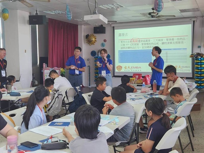 台大EMBA校友基金會偏鄉理財教育團隊13日跨海前進澎湖縣，為偏鄉離島的小朋友舉辦理財教育課程，透過寓教於樂的互動過程，建立孩子們對理財的正確觀念。（風櫃國小提供）中央社  113年7月13日