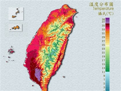 17縣市亮高溫燈號 嘉南高屏氣溫逾38度