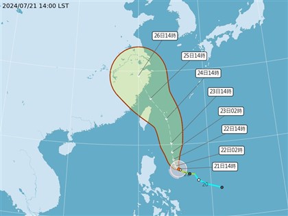 颱風凱米24、25日最接近台灣 各地防豪大雨中���以北雨勢最顯著