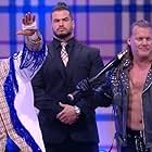 Chris Jericho, Michael Austin Wardlow, and Maxwell Friedman in All Elite Wrestling: Revolution (2021)