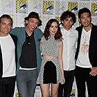 Kevin Zegers, Robert Sheehan, Jamie Campbell Bower, Lily Collins, and Godfrey Gao at an event for The Mortal Instruments: City of Bones (2013)