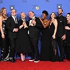 Joseph Fiennes, Elisabeth Moss, Alexis Bledel, Ann Dowd, Warren Littlefield, Bruce Miller, O-T Fagbenle, Max Minghella, Reed Morano, Yvonne Strahovski, Samira Wiley, and Madeline Brewer at an event for The 75th Annual Golden Globe Awards (2018)