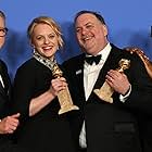 Elisabeth Moss, Warren Littlefield, Bruce Miller, and Samira Wiley at an event for The 75th Annual Golden Globe Awards (2018)