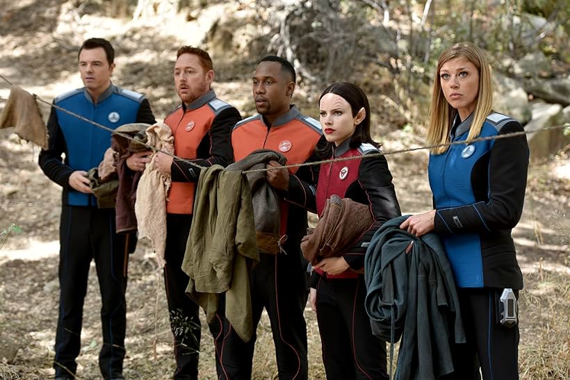 Scott Grimes, Seth MacFarlane, Adrianne Palicki, J. Lee, and Halston Sage in The Orville (2017)