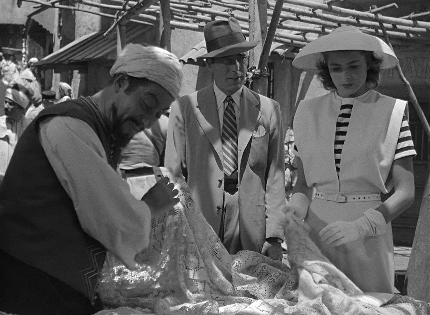 Ingrid Bergman, Humphrey Bogart, and Frank Puglia in Casablanca (1942)