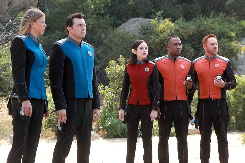 Scott Grimes, Seth MacFarlane, Adrianne Palicki, J. Lee, and Halston Sage in The Orville (2017)