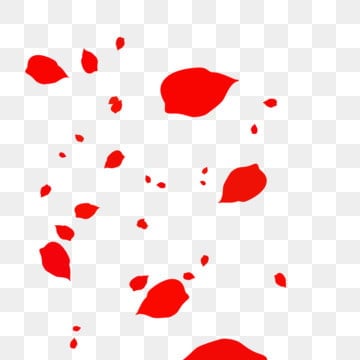 scattered red rose petals, Scattered, Red scattered petals png image