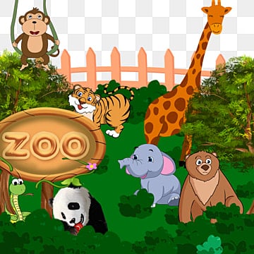 illustrazioni di animali dello zoo, Clipart Di Zoo, Scimmia, Elefante PNG e PSD