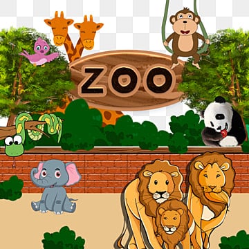 vari piccoli animali nello zoo zoo, Clipart Di Animali Dello Zoo, Scimmia, Leone PNG e PSD