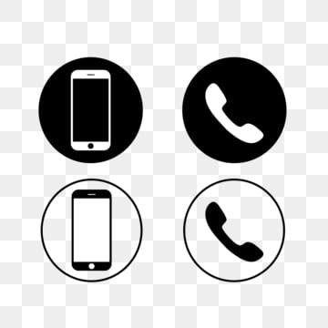 black mobile phone and phone icons on a white background vector png, Phone Icons, Mobile Icons white mobile phone vector design images