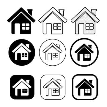 simple house symbol and home icon sign, House Drawing, Sign Drawing  line drawing