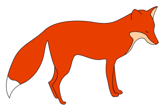 紅狐矢量圖背景, 樣式, 徽, 野生的 PNG圖案素材