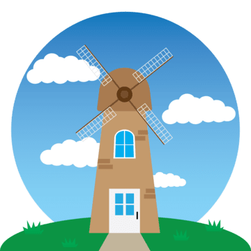 rotating windmill cartoon illustration, Cartoon Clipart, Windmill Clipart, Windmill PNG and Vector