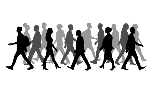 mensen lopen silhouet, Silhouet Van Wandelende Mensen, Silhouet, Mensen PNG Afbeelding