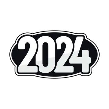 black and white 2024 icon vector png, Black, White, 2024 PNG and Vector