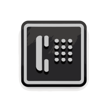 black black phone icon on a white background vector, A Simplistic Black Icon Of Voicemail On A White Background, No Shadows, Small Centered In Frame PNG and Vector