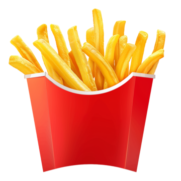 french fries in red paper bag, French Fries, Red Paper Bag, Fast Food PNG Image and Clipart