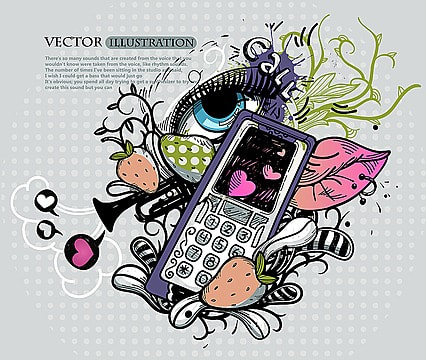 vector vintage mix of a phone png, Draw, Communication vintage phone vector art png