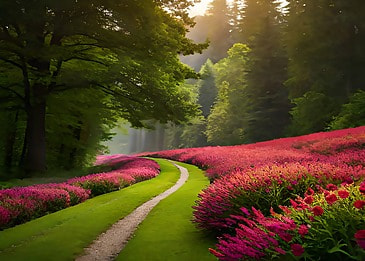 naturtapete ein weg in einem wunderschönen park Hintergrund, Park, Weg, Bäume Hintergrundbild