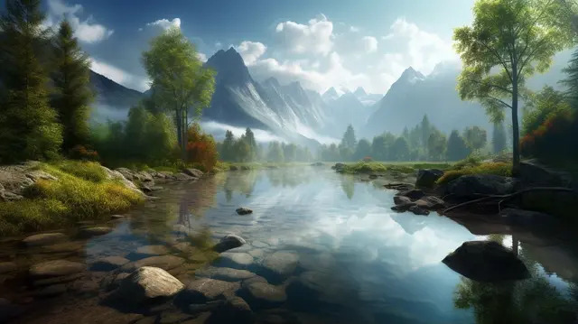 fantasie natur see berglandschaft bilder hintergrundbilder Hintergrund, Desktop-bild Natur, Hintergrund-desktop, Kalender Hintergrundbild