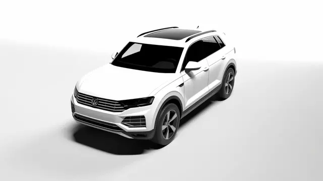 白色背景下適合城市家庭的白色中型 suv 的完美 3d 插圖, 汽車模型, 跑車, 豪華車 背景圖