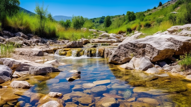 atemberaubendes und unkonventionelles panorama  majestätische landschaft eines bergwasserfalls inmitten strukturierter steine Hintergrund, Wasserfall-hintergrund, Wasserfallberg, Wasserfall Hintergrundbild