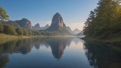 die fotorealistische szene entführt sie in eine welt  in der die schönheit der natur vom bergsee aus ungezähmt ist Hintergrund, Ungezähmte Schönheit, Wunder Der Natur, Fotorealistisch Hintergrundbild