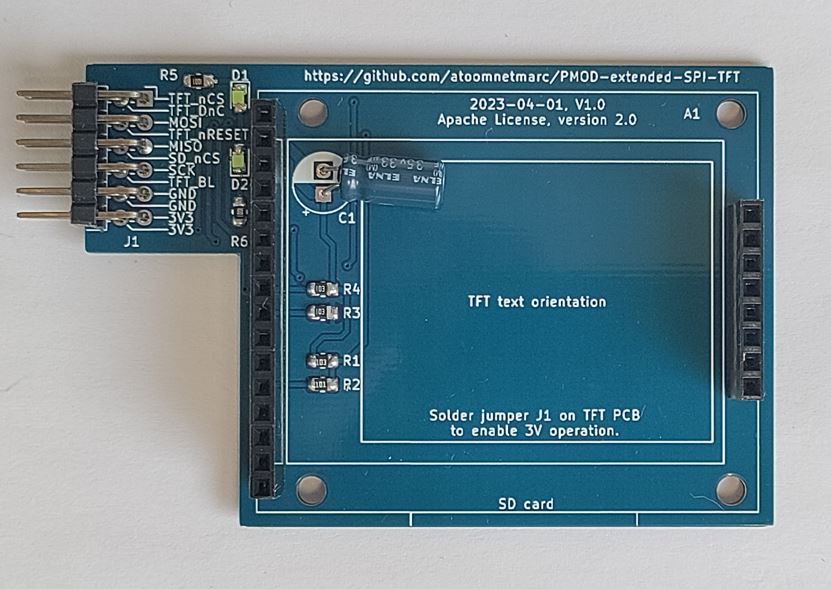 PMOD-extended-SPI-TFT