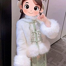 漢服秋冬女童馬面裙套裝2023新款冬季加絨過年拜年服兒童國風唐裝-木初伽野