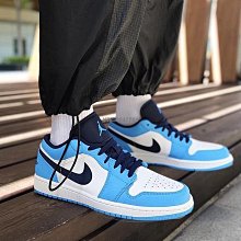 【潮牌酷動城】【正品】Air Jordan 1 Low UNC AJ1 喬丹北卡藍低幫休閒運動籃球鞋 553558-144男鞋