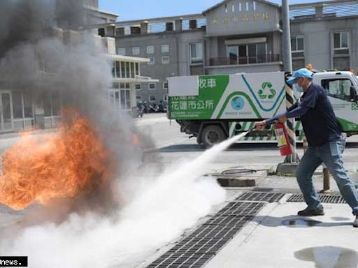 花蓮市清潔隊消防演練 強化火災應變能力