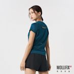 Mollifix 瑪莉菲絲 抗菌後背透氣短袖訓練上衣(暗夜藍)、瑜珈上衣、瑜珈服