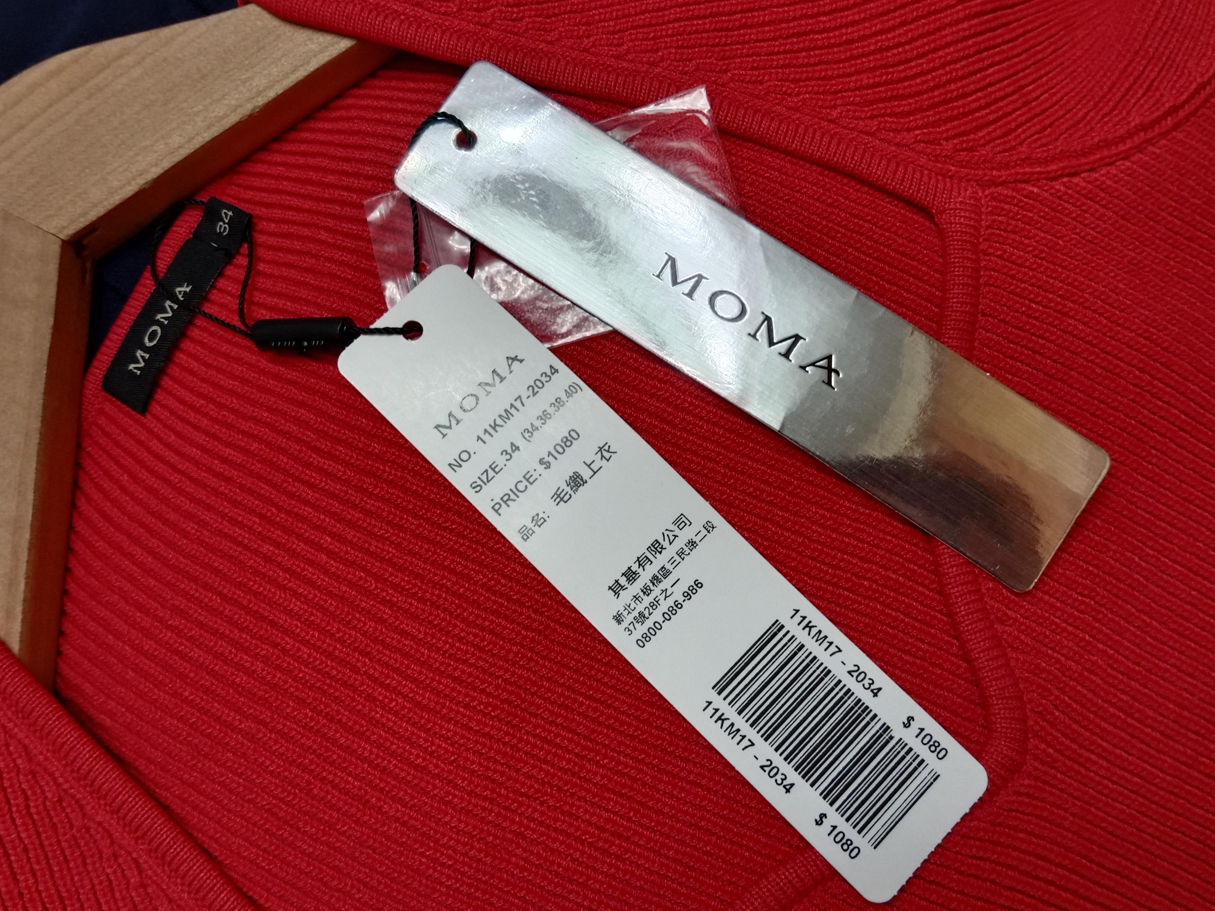 全新1080【唯美良品】MOMA 紅色有厚度針織上衣~ W1020-7071 34號.