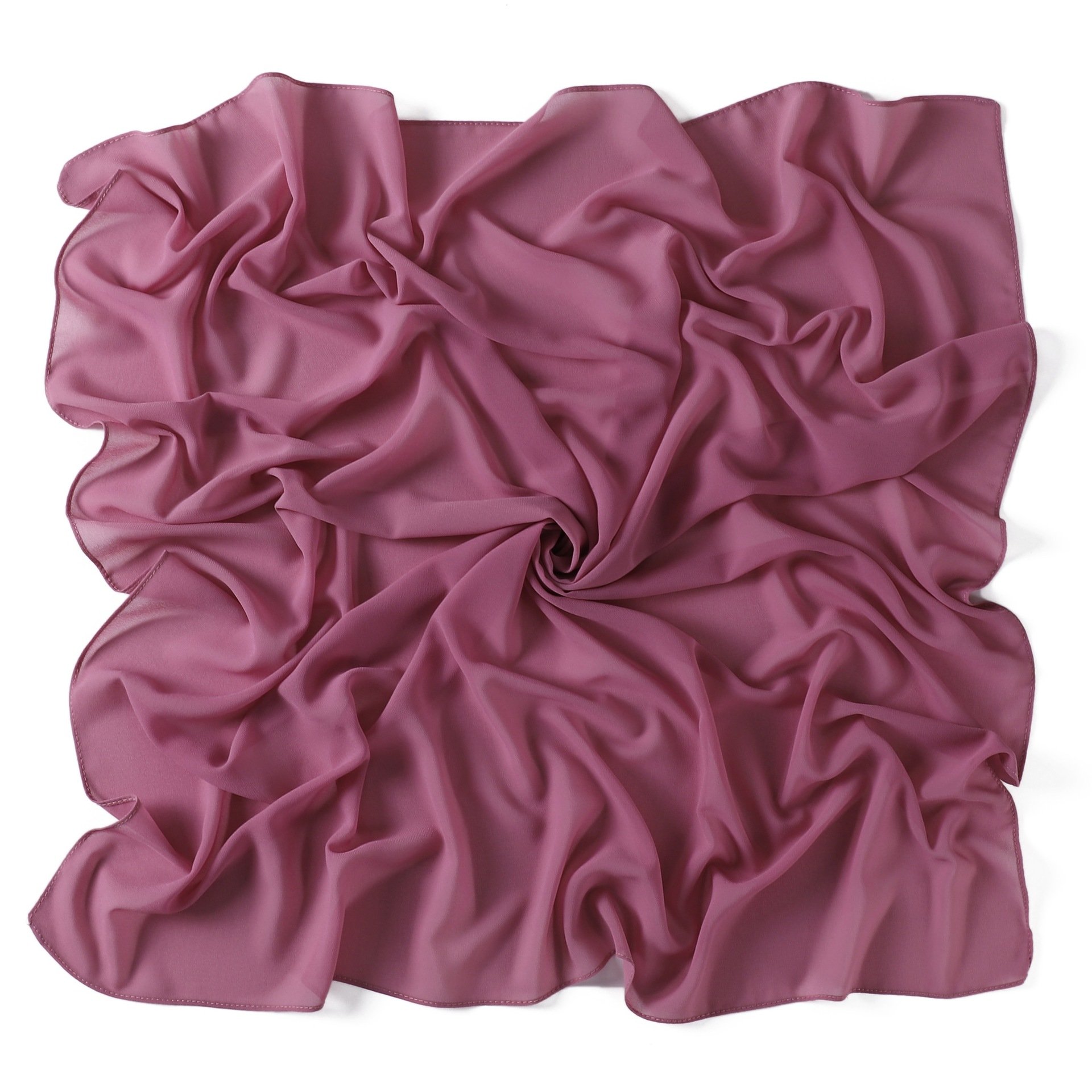 絲巾新款純色珍珠雪紡90cm大方巾 馬來印尼熱銷女士包頭巾 FJ238B