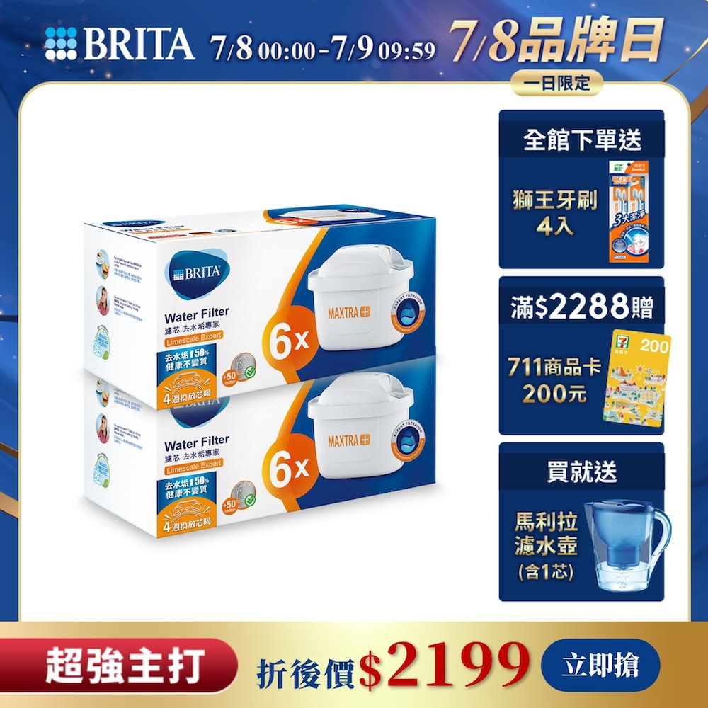 BRITA 12芯送壺+牙刷4入 一日$2199