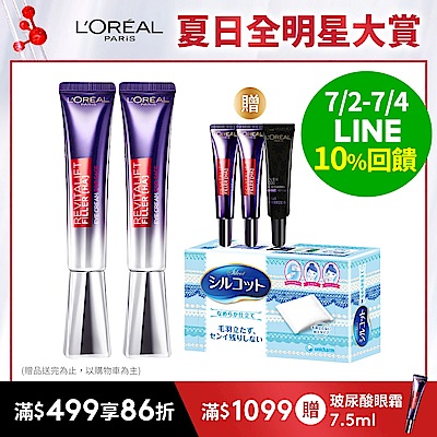 【全新升級PRO版】(2入組)LOREAL Paris 巴黎萊雅 玻尿酸眼霜級撫紋精華霜_30ml