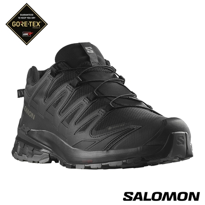 官方直營 Salomon 男 XA PRO 3D V9 Goretex 健野鞋 寬楦 黑/灰/灰