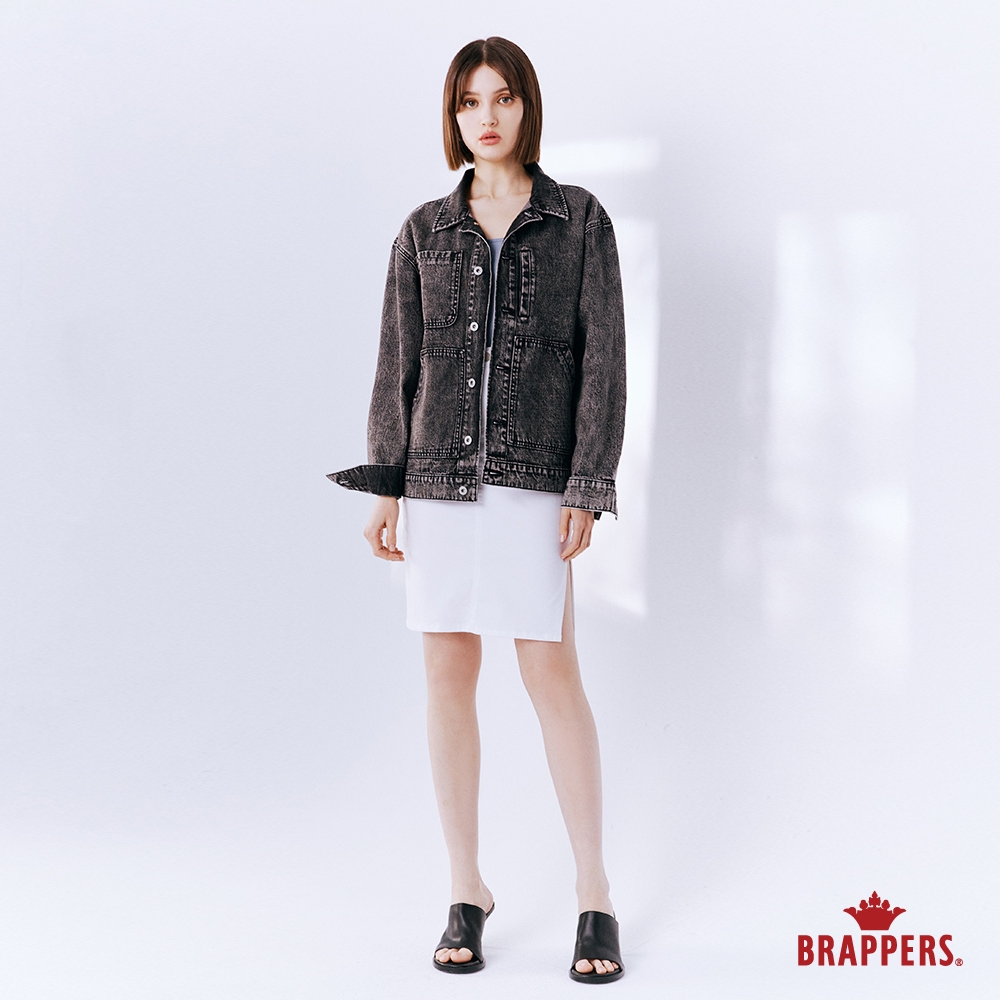 BRAPPERS 女款 Boy friend系列-全棉牛仔外套-黑灰 product image 5