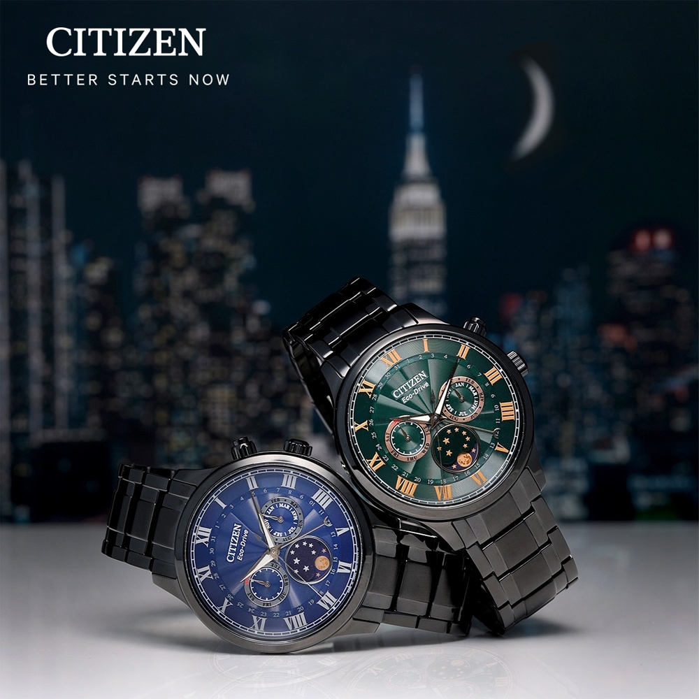 CITIZEN 星辰 亞洲限定 光動能紳男月相手錶 送禮推薦 AP1055-87L product image 5