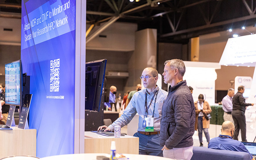 Two men on SC exhibit floor