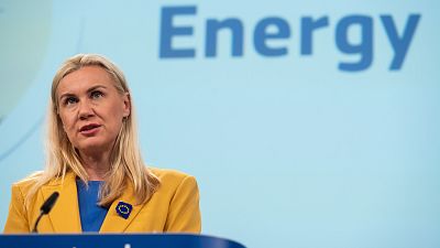 Kardi Simson, az EU energiaügyi biztosa az EU energiaunió helyzetéről szóló éves jelentés bemutatóján Brüsszelben