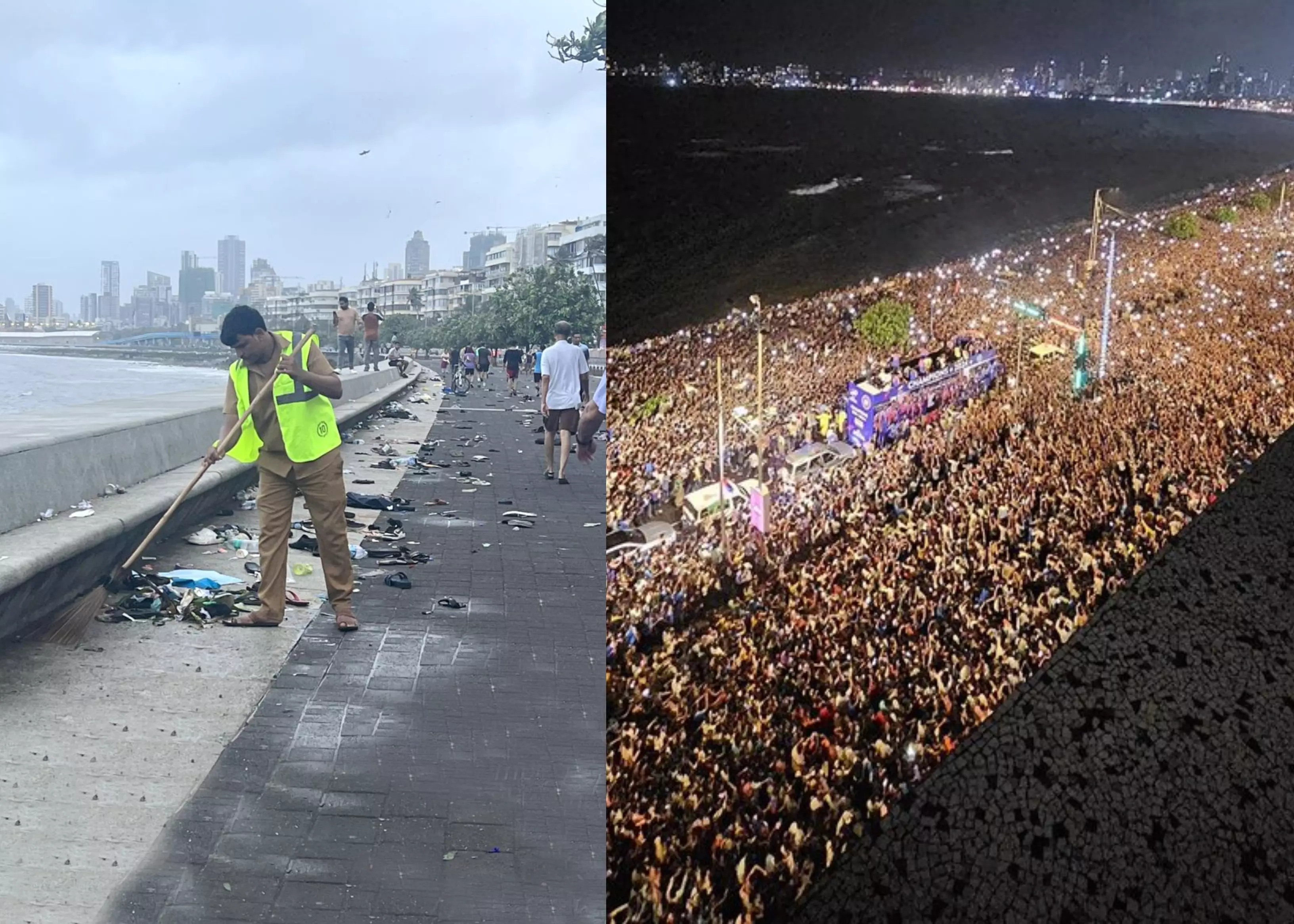 Mumbai BMC Collected 9000 kg Waste at Marine Drive After T20 World Cup Victory Celebration