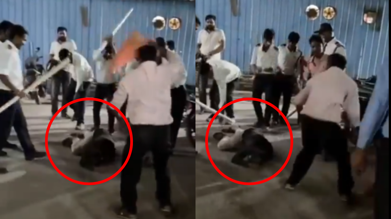 VIDEO Man Beaten Up With Sticks By Security Guards Of Noidas Housing Society
