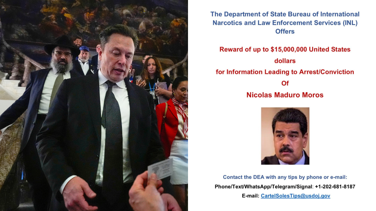 15M Bounty On Maduro Musk Shares 2021 US Reward Poster For Venezuelan Leaders Arrest