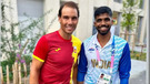 With The Beast Satwiksairaj Rankireddy Poses With Rafael Nadal At Paris Olympics Games Village