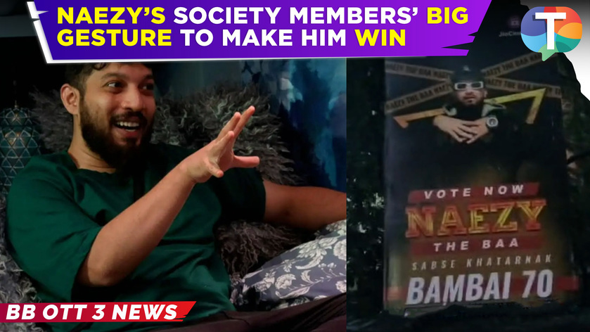 Bigg Boss OTT 3 finale Naezys society members display a large hoarding and urge everyone to vote for him