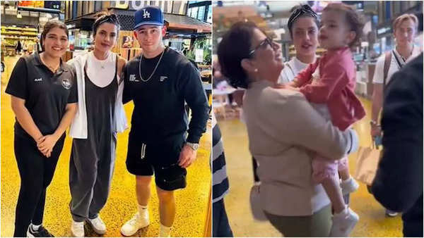 Priyanka Chopra and Nick Jonas share sweet moments with fans in Australia, Madhu Chopra and Malti Marie make special cameos in unseen video