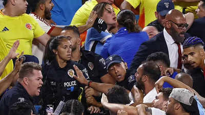 Watch: Uruguay players enter stands after Copa America semifinal defeat, throw punches at Colombian fans